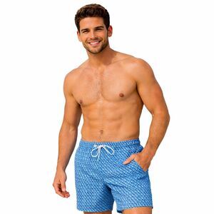 Bonobos Mens Swim Trunks Size XXL Lined Blue Print Board Shorts 7 Inch Inseam